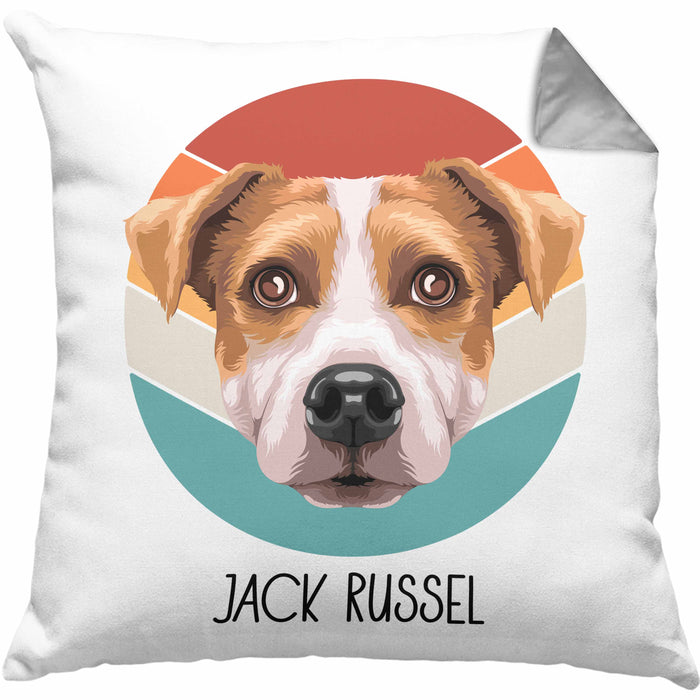 Jack Russel Besitzer Kissen mit Füllung 40x40 Geschenk Lustiger Spruch Geschenkidee Jack Russel Mama Papa (Grau) Grau Trendation