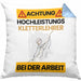 Kletterlehrer Kissen mit Füllung 40x40 Geschenk Lustiger Spruch Geschenkidee für Kletterlehrer Achtung Hochleistungs Kletterlehrer Bei Der Arbeit (Grau) Blau Trendation
