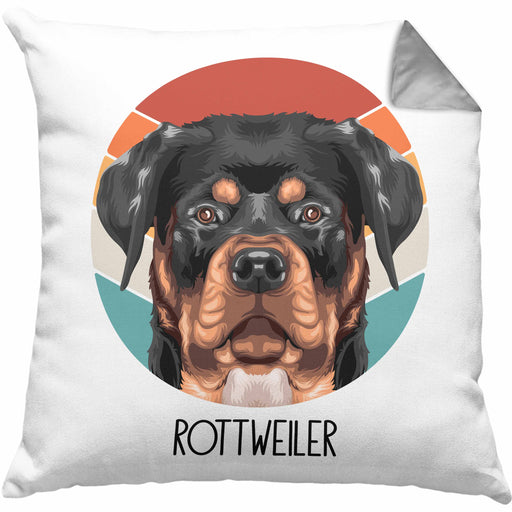 Rottweiler Besitzer Kissen mit Füllung 40x40 Geschenk Lustiger Spruch Geschenkidee Rottweiler Mama Papa (Grau) Grau Trendation