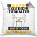 Exotische Tierhalter Kissen mit Füllung 40x40 Geschenk für Exotische Tierhalter Geburtstag Lustiger Spruch Was Ist Deine Superkraft (Grau) Grau Trendation