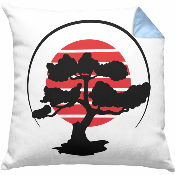 Lustige Bonsai Kissen mit Füllung 40x40 Geschenk für Bonsai-Liebhaber (Grau) Blau Trendation