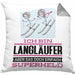 Langläufer Geschenk Kissen mit Füllung 40x40 Ich Bin Langläufer Aber Sag Doch Einfach Superheld Lustige Geschenkdiee für Langläufer (Grau) Grau Trendation