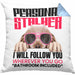 Cocker Spaniel Besitzerin Kissen mit Füllung 40x40 Geschenk Lustiger Spruch Geschenkidee Personal Stalker (Grau) Blau Trendation