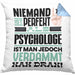 Psychologe Geschenk Kissen mit Füllung 40x40 Lustige Geschenkidee für Psychologe Geburtstag Niemand Ist Perfekt Aber Als Psychologe Ist Man Nah Dran (Grau) Blau Trendation