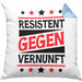 Resistent Gegen Vernunft Kissen mit Füllung 40x40 Geschenk Häferl (Grau) Blau Trendation