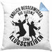 Bachelor Kissen mit Füllung 40x40 Master Studium Endlich Besserwisser Geschenk (Grau) Blau Trendation