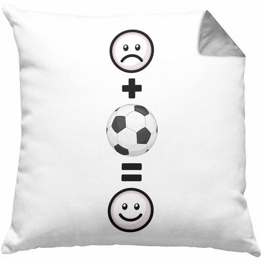 Fußball Kissen mit Füllung 40x40 Geschenk für Fußballspieler Trainer :( + Fußball = :) Lustige Geschenkidee Geburtstag (Grau) Grau Trendation