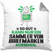 SammlervonBriefmarken Geschenk Kissen mit Füllung 40x40 So Gut Kann Nur Ein SammlervonBriefmarken Aussehen Geschenkidee (Grau) Grau Trendation