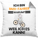 BMX-Fahrer Geschenk Kissen mit Füllung 40x40 Lustiger Spruch Ich Bin BMX-Fahrer Warum Weil Ich Es Kann Geschenkidee Bester BMX-Fahrer Geburtstag (Grau) Grau Trendation