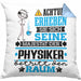 Physiker Geschenk Kissen mit Füllung 40x40 Lustiger Spruch Erheben Sie Sich Der Physiker Betritt den Raum (Grau) Blau Trendation