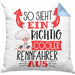 Rennfahrer Kissen mit Füllung 40x40 Geschenk So Sieht Ein Richtig Cooler Rennfahrer Aus Geschenkidee Spruch Lustig (Grau) Blau Trendation