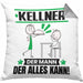 Kellner Kissen mit Füllung 40x40 Geschenk für Kellner Der Mann Der Alles Kann Geschenkidee zum Geburtstag (Grau) Grau Trendation