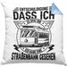 Straßenbahn-Fan Geschenk Kissen mit Füllung 40x40 Entschuldigung Dass Ich Zu Spät Bin Ich Habe Eine Straßenbahn Gesehen (Grau) Blau Trendation