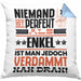 Enkel Geschenk Kissen mit Füllung 40x40 Lustige Geschenkidee für Enkel Geburtstag Niemand Ist Perfekt Aber Als Enkel Ist Man Nah Dran (Grau) Blau Trendation