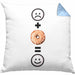 Donut Kissen mit Füllung 40x40 Geschenk für Donut-Liebhaber :( + Donut = :) Lustige Geschenkidee Geburtstag (Grau) Blau Trendation