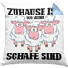 Lustige Kissen mit Füllung 40x40 Schaf Liebhaber Hirte Geschenk zum Geburtstag (Grau) Blau Trendation