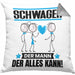 Schwager Kissen mit Füllung 40x40 Geschenk für Schwager Der Mann Der Alles Kann Geschenkidee zum Geburtstag (Grau) Grau Trendation