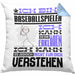 Baseballspieler Geschenk Kaffee-Kissen mit Füllung 40x40 Geschenkidee für Baseballspieler Ich Bin Baseballspieler Ich Kann Es Dir Erklären Jedoch Nicht Für Dich Verstehen Spruch Lustig (Grau) Blau Trendation