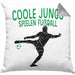 Fußballspieler Kissen mit Füllung 40x40 Geschenk Coole Jungs Spielen Fußball Geschenkidee Jungen (Grau) Grau Trendation