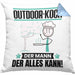 Outdoor-Koch Kissen mit Füllung 40x40 Geschenk für Outdoor-Koch Der Mann Der Alles Kann Geschenkidee zum Geburtstag (Grau) Blau Trendation