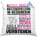 Katzenspielzeug-Designer Geschenk Kaffee-Kissen mit Füllung 40x40 Geschenkidee für Katzenspielzeug-Designer Ich Bin Katzenspielzeug-Designer Ich Kann Es Dir Erklären Jedoch Nicht Für Dich Verstehen Spruch Lustig (Grau) Blau Trendation