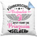 Führerschein Bestanden Kissen mit Füllung 40x40 Geschenk Frauen Mädchen Prinzessin Geschenk zum Bestandenden Führerschein (Grau) Blau Trendation