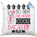 Bäckerin Geschenk Kissen mit Füllung 40x40 Lustig Geschenkidee für Bäckerin Geburtstag So Sieht Eine Richtig Coole Bäckerin Aus Frauen Spruch (Grau) Blau Trendation