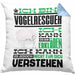 Vogelrescuer Geschenk Kaffee-Kissen mit Füllung 40x40 Geschenkidee für Vogelrescuer Ich Bin Vogelrescuer Ich Kann Es Dir Erklären Jedoch Nicht Für Dich Verstehen Spruch Lustig (Grau) Blau Trendation