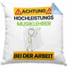 Musiklehrer Kissen mit Füllung 40x40 Geschenk Lustiger Spruch Geschenkidee für Musiklehrer Achtung Hochleistungs Musiklehrer Bei Der Arbeit (Grau) Blau Trendation