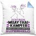 Muay-Thai-Kämpfer Geschenk Kissen mit Füllung 40x40 Ich Bin Muay-Thai-Kämpfer Aber Sag Doch Einfach Superheld Lustige Geschenkdiee für Muay-Thai-Kämpfer (Grau) Blau Trendation