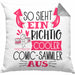 So Sieht Ein Richtig Cooler Comic-Sammler Aus Geschenk Kissen mit Füllung 40x40 Lustiger Spruch Geschenkidee (Grau) Grau Trendation