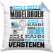 Modelbauer Geschenk Kaffee-Kissen mit Füllung 40x40 Geschenkidee für Modelbauer Ich Bin Modelbauer Ich Kann Es Dir Erklären Jedoch Nicht Für Dich Verstehen Spruch Lustig (Grau) Blau Trendation