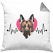 Schäferhund Besitzer Kissen mit Füllung 40x40 Geschenk Lustiger Spruch Geschenkidee Herzschlag Schäferhund (Grau) Grau Trendation