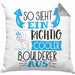 Boulderer Kissen mit Füllung 40x40 Geschenk So Sieht Ein RIchtig Cooler Boulderer Aus Geschenkidee Lustiger Spruch Geburtstag Bouldern (Grau) Grau Trendation