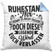 Ruhestand Geschenk Kissen mit Füllung 40x40 Lustiger Spruch Ihr Könnt Es Nicht Fassen Doch Diese Legende Wird Euch Verlassen (Grau) Blau Trendation