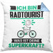 Radtourist Kissen mit Füllung 40x40 Geschenk für Radtourist Geburtstag Lustiger Spruch Was Ist Deine Superkraft (Grau) Blau Trendation