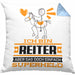 Reiter Geschenk Kissen mit Füllung 40x40 Ich Bin Reiter Aber Sag Doch Einfach Superheld Lustige Geschenkdiee für Reiter (Grau) Blau Trendation