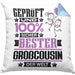 Großcousin Geschenk Lustiger Spruch für Großcousin Geschenkidee Bester Großcousin Der WeltKissen mit Füllung 40x40 (Grau) Blau Trendation