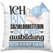Sozialarbeiterin Ausbildung Start Geschenk Kissen mit Füllung 40x40 Ich Bin Sozialarbeiterin In Der Ausbildung Ich Darf Das Geschenkidee (Grau) Blau Trendation