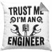 Trust Me I'm An Engineer Ingenieur Kissen mit Füllung 40x40 Geschenk Geschenkidee Sprüche Ingenieurswesen Geschenkidee Spruch (Grau) Grau Trendation