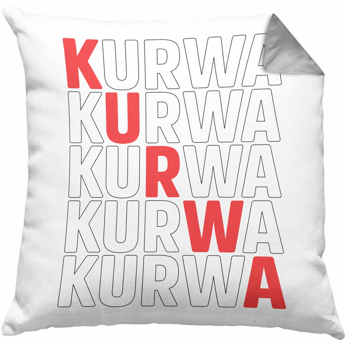 Kurwa Kissen mit Füllung 40x40 Polen Polska (Grau) Grau Trendation