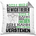 Gewichtheber Geschenk Kaffee-Kissen mit Füllung 40x40 Geschenkidee für Gewichtheber Ich Bin Gewichtheber Ich Kann Es Dir Erklären Jedoch Nicht Für Dich Verstehen Spruch Lustig (Grau) Grau Trendation