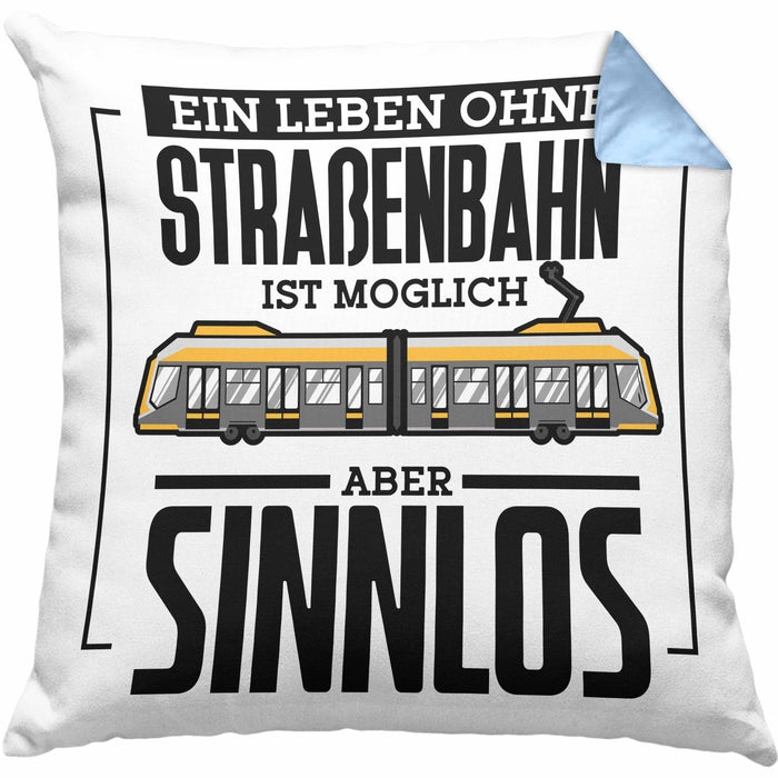 Lustige Kissen mit Füllung 40x40 Geschenk Spruch Lustig Normale Menschen Machen Mir Angst Geschenkidee Geburtstag (Grau) Blau Trendation