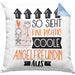 Angelfreundin Geschenk Kissen mit Füllung 40x40 Lustig Geschenkidee für Angelfreundin Geburtstag So Sieht Eine Richtig Coole Angelfreundin Aus Frauen Spruch Anglerin (Grau) Blau Trendation