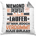 Läufer Geschenk Kissen mit Füllung 40x40 Lustige Geschenkidee für Läufer Geburtstag Niemand Ist Perfekt Aber Als Läufer Ist Man Nah Dran (Grau) Grau Trendation