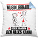 Musikliebhaber Kissen mit Füllung 40x40 Geschenk für Musikliebhaber Der Mann Der Alles Kann Geschenkidee zum Geburtstag (Grau) Blau Trendation