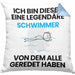 Schwimmer Geschenk Kissen mit Füllung 40x40 Lustige Geschenkidee Geburtstag für Schwimmer Ich Bin Dieser Legendäre Schwimmer Von Dem Alle Geredet Haben (Grau) Blau Trendation
