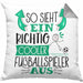 Fußballspieler Kissen mit Füllung 40x40 Geschenk So Sieht Ein Richtig Cooler Fußballspieler Aus Geschenkidee Spruch Lustig (Grau) Grau Trendation