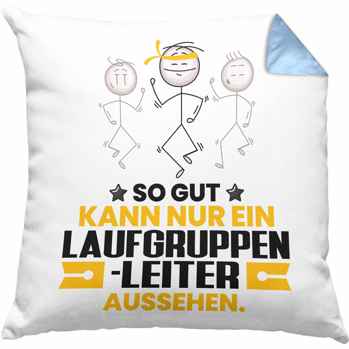 Laufgruppenleiter Geschenk Kissen mit Füllung 40x40 So Gut Kann Nur Ein Laufgruppenleiter Aussehen Geschenkidee (Grau) Blau Trendation