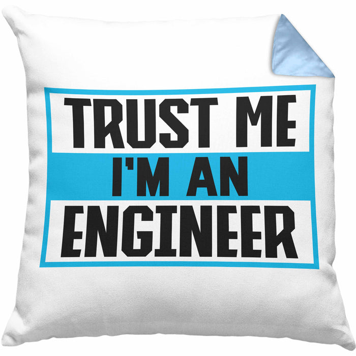 Ingenieur Kissen mit Füllung 40x40 Gadget Geschenk Ingeneur Geschenkidee Lustig (Grau) Blau Trendation